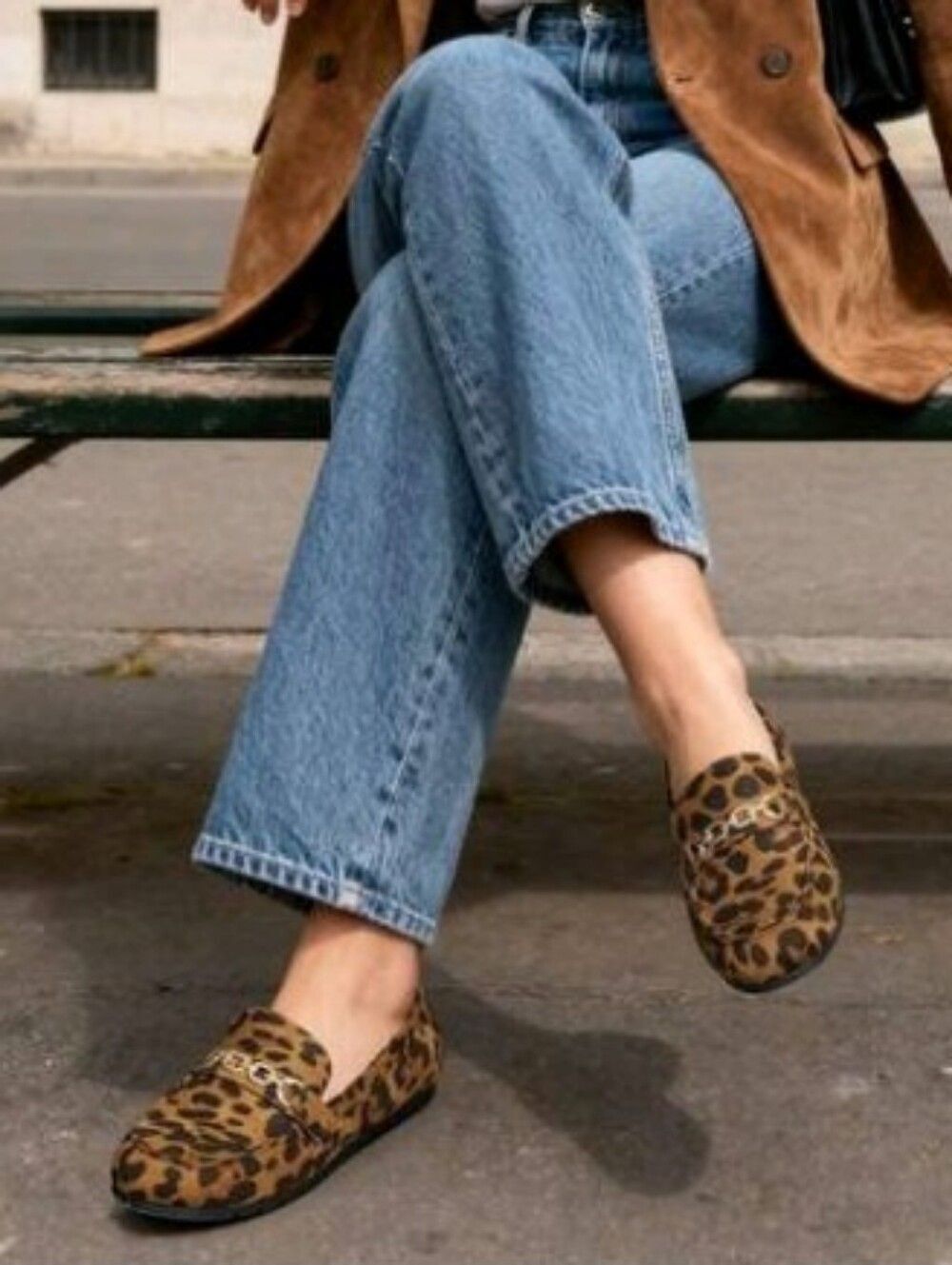 BRAND NEW BAMBOO LOTTERY-01 LEOPARD RHINESTONECHAIN LINING WOMEN'S FLAT
